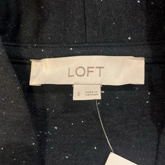 NWT LOFT Lightweight Dark Gray Casual Wrap Sweatshirt Jacket sz Small - Picture 5 of 8